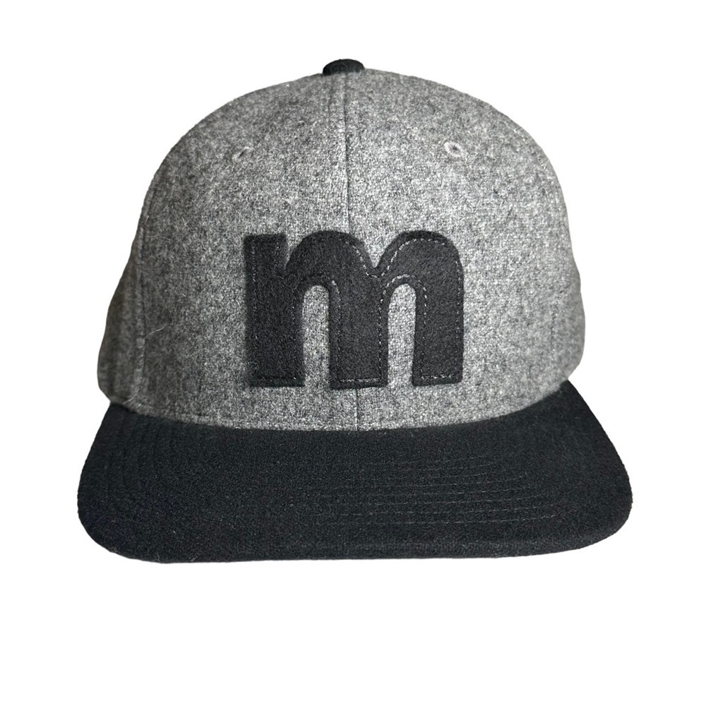 Captuer Headwear 6 Panel Melton Wool Hat Black Gray